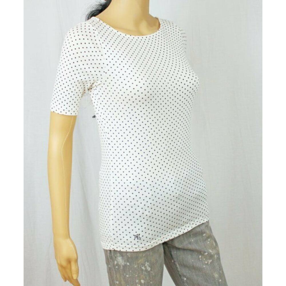 NWT Ralph Lauren WOMEN Winter Cream Sweater White with Black Dots Size XS